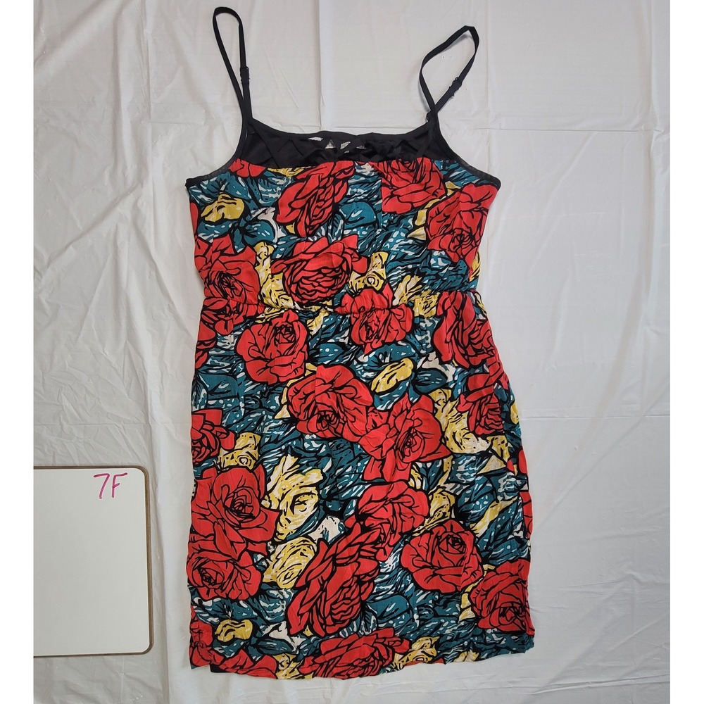 Womens Charlotte Russe multicolor strappy sleeveless floral mini dress. Size S